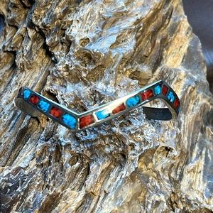 Turquoise and Red Coral Bracelet